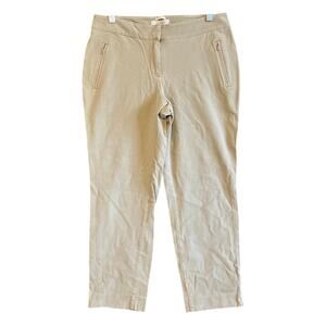 Talbots Womens Pants Tan Curvy Petite Mid Rise Straight Ankle Stretch 8P